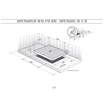 Plaque mixte DE DIETRICH DPE7610XM