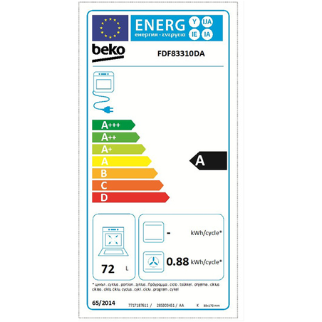 Cuisinière mixte BEKO FDF83310DA DOUBLE FOUR