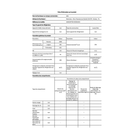 Congélateur armoire AEG AGE625F7NX