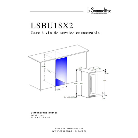 Cave de service LA SOMMELIERE LSBU18X2