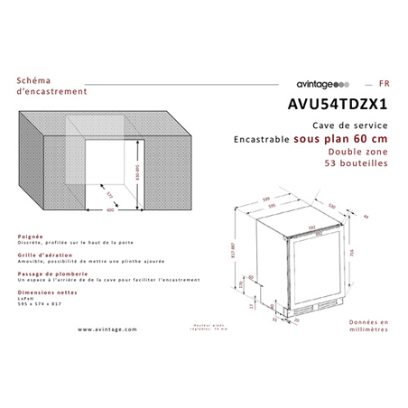 Cave de service AVINTAGE AVU54TDZX1