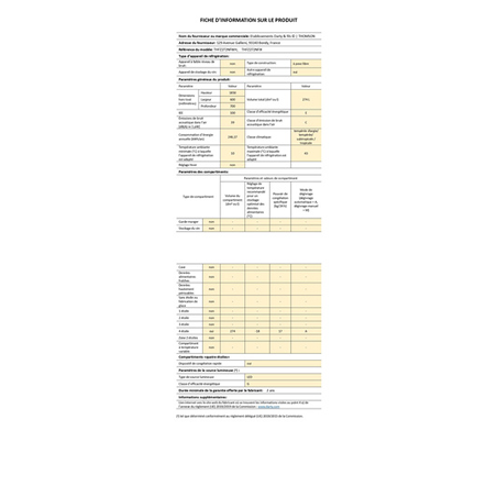 Congélateur armoire THOMSON THFZ272NFWH