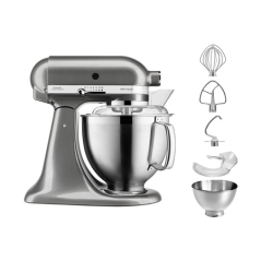 Robot pâtissier KITCHENAID ARTISAN PREMIUM GRIS ETAIN 4,8L- 5KSM185PSEMS
