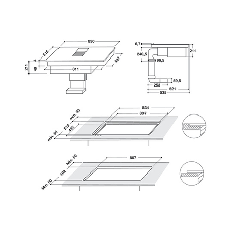 Plaque induction WHIRLPOOL WVH92K/1 83 CM