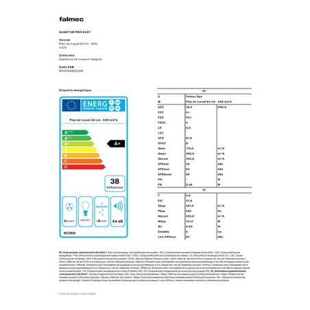 Plaque induction FALMEC QUANTUMPRO3421