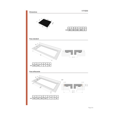 Plaque induction NOVY TABLE PRO INDUCTION 4 FEUX 1773
