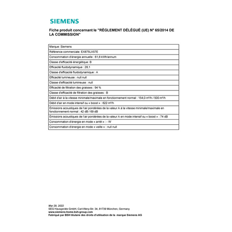 Plaque induction SIEMENS EX875LX57E