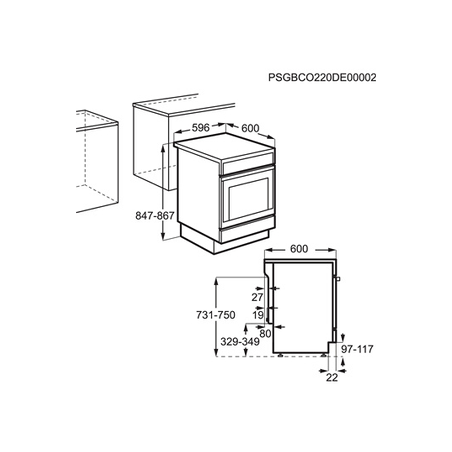 Cuisinière induction AEG CIS6699BPW