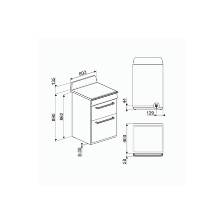 Cuisinière induction SMEG TR62IBL2