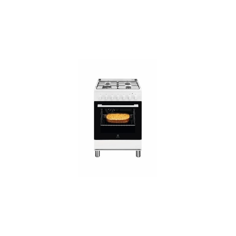 Cuisinière mixte GENERIQUE CUISINIÈRE MIXTE ELECTROLUX LKK620000W 4 FOYERS 54L ÉLECTRIQUE BOUTON GRIL BLANC
