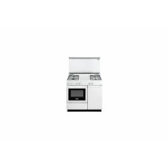 Cuisinière électrique DELONGHI SEW 8540 NED 40L AUTOPORTANTE BOUTON 4 FEUX GAZ VERRE BLANC