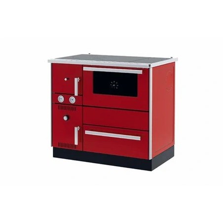 Cuisinière mixte SANNOVER CUISINIÈRE BOIS CHAUFFAGE (7,44 KW) + BOUILLEUR (20,1 KW) 27 KW ROUGE