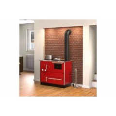 Cuisinière mixte SANNOVER CUISINIÈRE BOIS CHAUFFAGE (7,44 KW) + BOUILLEUR (20,1 KW) 27 KW ROUGE