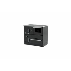 Cuisinière mixte SANNOVER CUISINIÈRE BOIS CHAUFFAGE (7,44 KW) + BOUILLEUR (20,1 KW) 27 KW NOIR