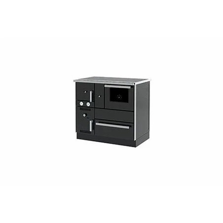 Cuisinière mixte SANNOVER CUISINIÈRE BOIS CHAUFFAGE (7,44 KW) + BOUILLEUR (20,1 KW) 27 KW NOIR