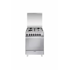 Cuisinière mixte GENERIQUE CUISINIÈRE MIXTE GLEM GAS U664MI 64L AUTONOME 4 FOYERS ACIER INOXYDABLE