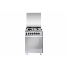 Cuisinière mixte GENERIQUE CUISINIÈRE MIXTE GLEM GAS U664MI 64L AUTONOME 4 FOYERS ACIER INOXYDABLE