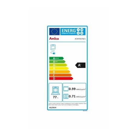 Cuisinière mixte AMICA ACM7037B/1 - CUISINIÈRE - POSE LIBRE - LARGEUR : 60 CM - PROFONDEUR : 60 CM - HAUTEUR : 85 CM