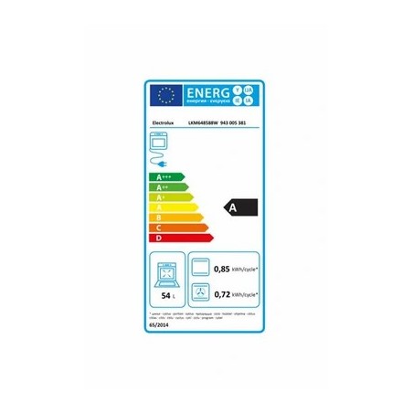 Cuisinière mixte ELECTROLUX LKM648588W - CUISINIÈRE - POSE LIBRE - LARGEUR : 60 CM - PROFONDEUR : 60 CM - HAUTEUR : 87 CM