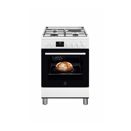 Cuisinière mixte ELECTROLUX LKM648588W - CUISINIÈRE - POSE LIBRE - LARGEUR : 60 CM - PROFONDEUR : 60 CM - HAUTEUR : 87 CM