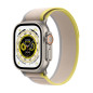 Apple Watch Ultra + Cellular, boîtier Titane 49mm avec Boucle Trail Jaune / Beige Taille M/L Apple Watch Ultra + Cellular, boîtier Titane 49mm avec Boucle Trail Jaune / Beige Taille M/L