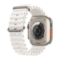 Apple Watch Ultra + Cellular, boîtier Titane 49mm avec Bracelet Océan Blanc