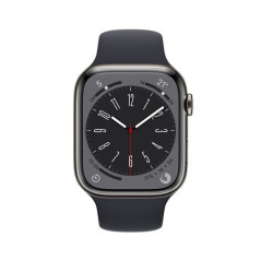 Apple Watch Series 8 GPS + Cellular, boîtier Acier inoxydable graphite 45mm avec Bracelet Sport Minuit