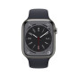 Apple Watch Series 8 GPS + Cellular, boîtier Acier inoxydable graphite 45mm avec Bracelet Sport Minuit Apple Watch Series 8 GPS + Cellular, boîtier Acier inoxydable graphite 45mm avec Bracelet Sport Minuit
