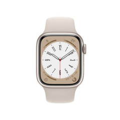 Apple Watch Series 8 GPS + Cellular, boîtier Acier inoxydable or 41mm avec Bracelet Sport Lumière Stellaire