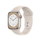 Apple Watch Series 8 GPS + Cellular, boîtier Acier inoxydable or 41mm avec Bracelet Sport Lumière Stellaire Apple Watch Series 8 GPS + Cellular, boîtier Acier inoxydable or 41mm avec Bracelet Sport Lumière Stellaire