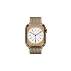 Apple Watch Series 8 GPS + Cellular, boîtier Acier inoxydable or 45mm avec Boucle Milanaise Or