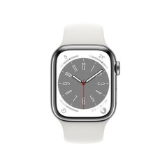 Apple Watch Series 8 GPS + Cellular, boîtier Aluminium Lumière Stellaire 41mm avec Bracelet Lumière Stellaire