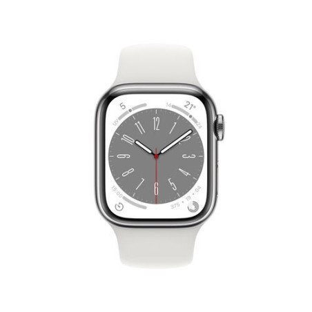 Apple Watch Series 8 GPS + Cellular, boîtier Aluminium Lumière Stellaire 41mm avec Bracelet Lumière Stellaire