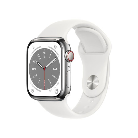 Apple Watch Series 8 GPS + Cellular, boîtier Aluminium Lumière Stellaire 41mm avec Bracelet Lumière Stellaire