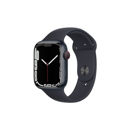 Apple Watch Series 7 GPS + Cellular, boîtier Aluminium Minuit 45mm avec Bracelet Sport Minuit