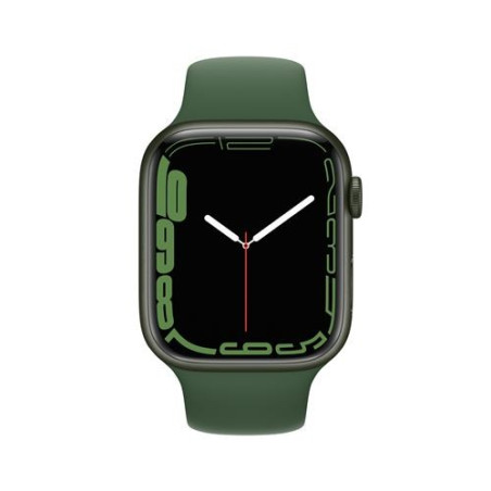 Apple Watch Series 7 GPS + Cellular, boîtier Aluminium Vert 45mm avec Bracelet Sport Trèfle