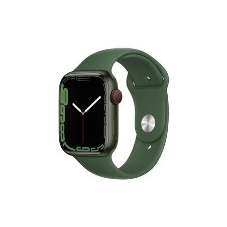 Apple Watch Series 7 GPS + Cellular, boîtier Aluminium Vert 41mm avec Bracelet Sport Trèfle