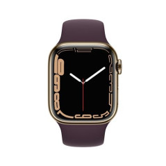 Apple Watch Series 7 GPS + Cellular, boîtier Acier Inoxydable Or 41mm avec Bracelet Cerise Noire