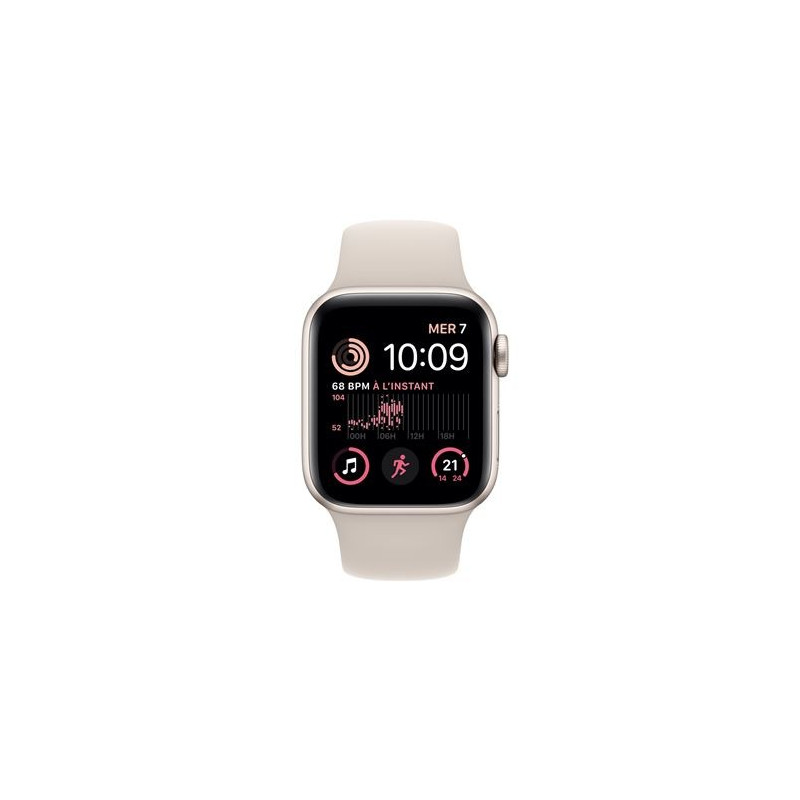 Apple Watch SE GPS + Cellular 2ème génération, boîtier Aluminium Lumière Stellaire 40mm avec Bracelet Sport Lumière Stellaire Apple Watch SE GPS + Cellular 2ème génération, boîtier Aluminium Lumière Stellaire 40mm avec Bracelet Sport Lumière Stellaire