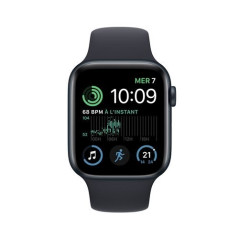 Apple Watch SE GPS + Cellular 2ème génération, boîtier Aluminium Minuit 44mm avec Bracelet Sport Minuit