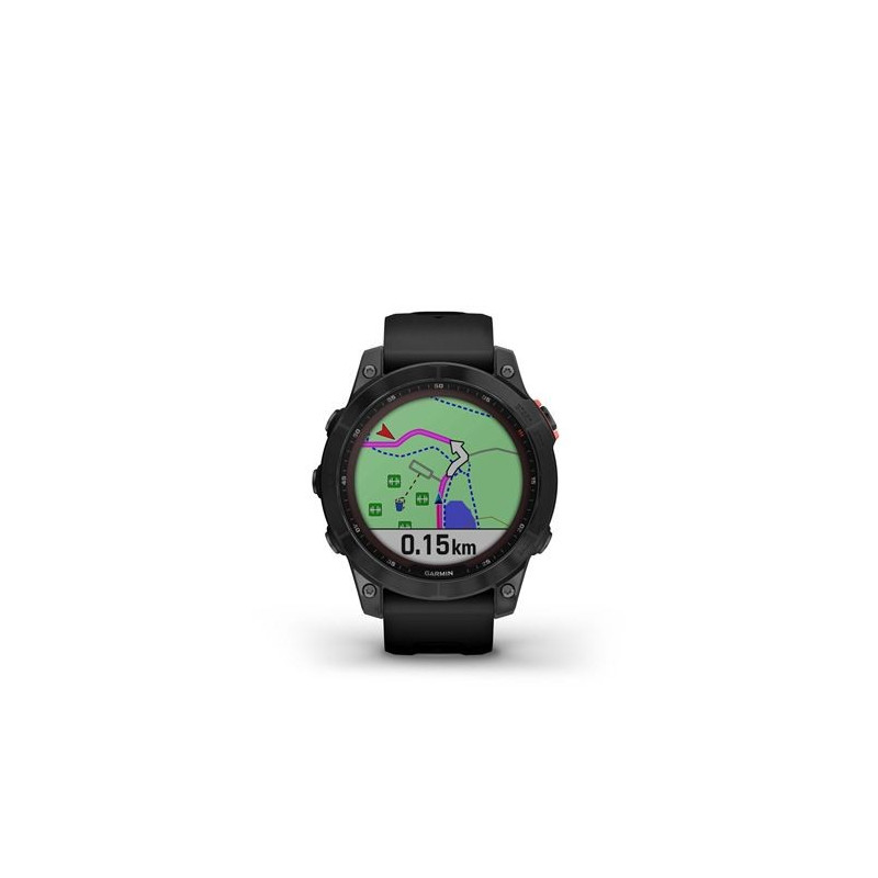 Garmin Fenix 7 Solar Gray avec bracelet silicone Noir