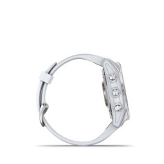 Garmin Fenix 7S Silver avec bracelet silicone Blanc