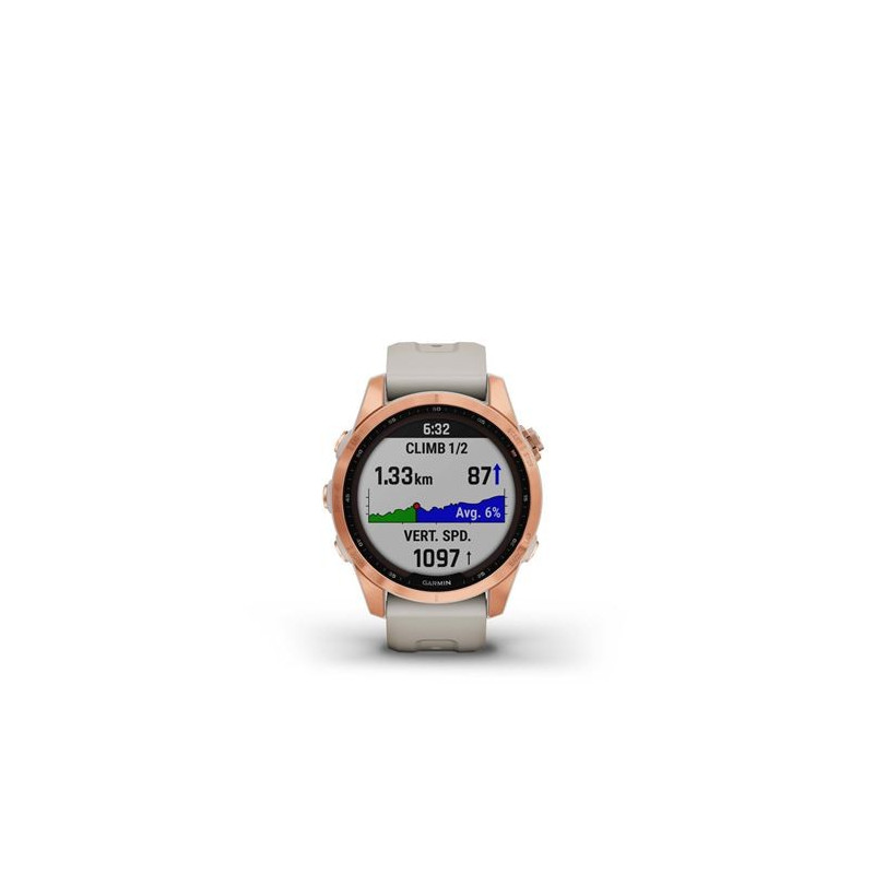 Garmin Fenix 7S Solar Rose Gold bracelet silicone Beige sable