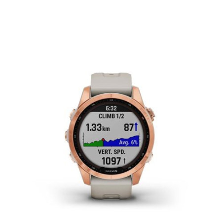 Garmin Fenix 7S Solar Rose Gold bracelet silicone Beige sable