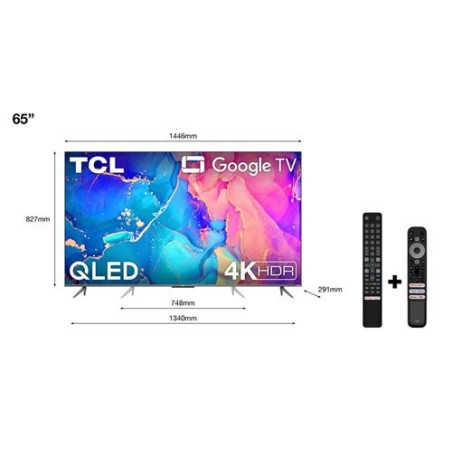 TV TCL 65C635 65'' QLED 4K UHD Smart TV Aluminium brossé 2022