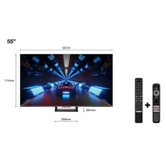 TV TCL 55C735 55'' QLED 4K UHD Smart TV Aluminium brossé 2022