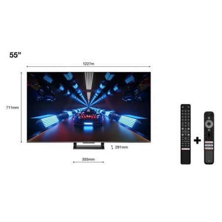 TV TCL 55C735 55'' QLED 4K UHD Smart TV Aluminium brossé 2022