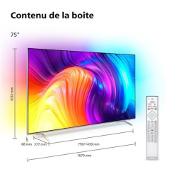 TV LED Philips Ambilight 75PUS8807/12 189 cm 4K UHD Android TV Argent clair 2022