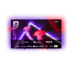 TV OLED Philips 77OLED807 194 cm Ambilight 4K UHD Android TV Metal argenté