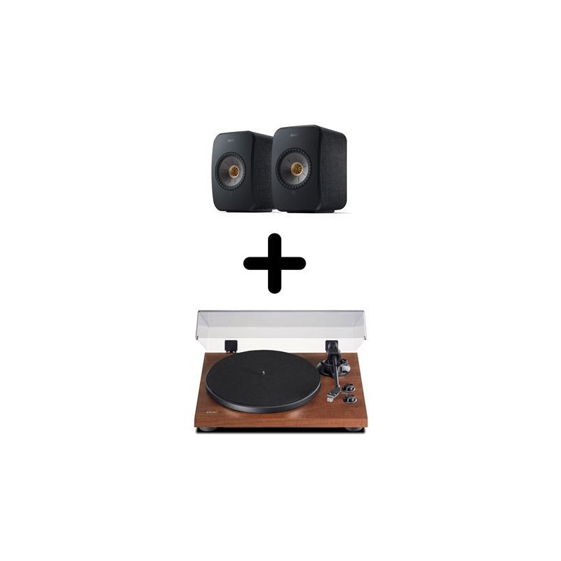 Enceintes actives Hifi connectées KEF LSX 2 (paire) + Platine vinyle Teac TN-280BT-A3 Noyer Enceintes actives Hifi connectées KEF LSX 2 (paire) + Platine vinyle Teac TN-280BT-A3 Noyer